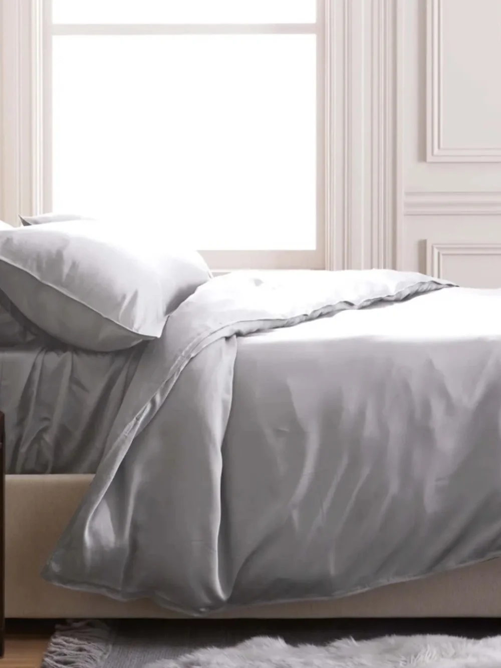 Light gray bamboo pillowcase set King